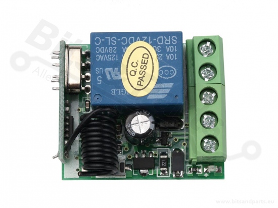 RF remote control/transmitter universal 433MHz 2-channel + receiver/relay